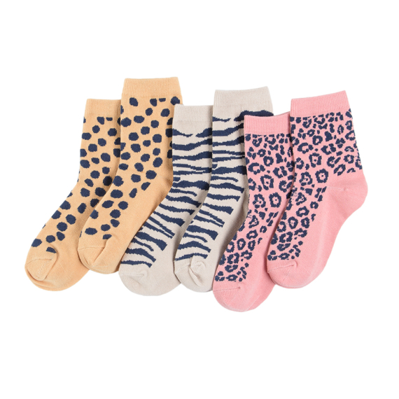 E-shop Ponožky 3 ks- žlutá, bílá, růžová - 31_33 MIX