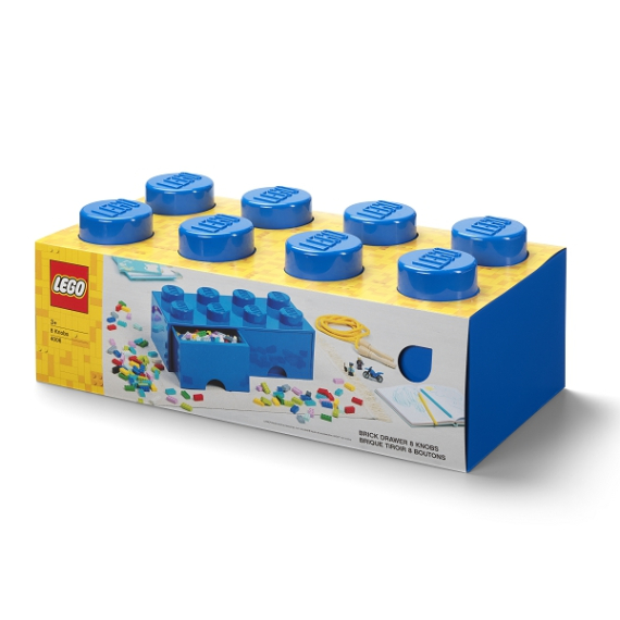 E-shop LEGO úložný box 8 s šuplíky - modrá