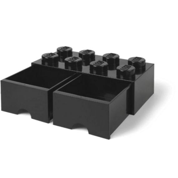 LEGO úložný box 8 s šuplíky - černá                    