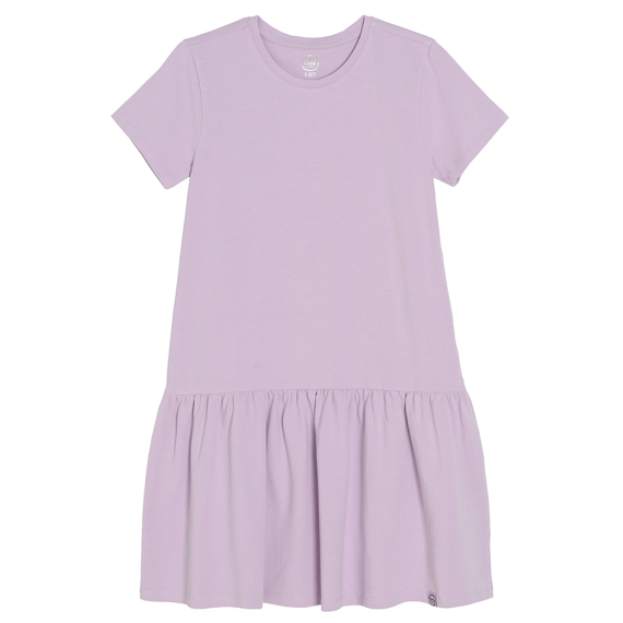 Basic šaty s krátkým rukávem- světle fialové                    
