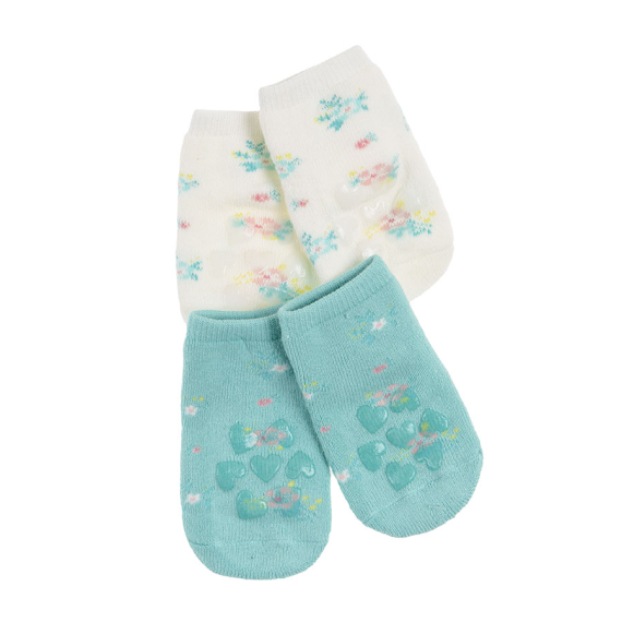 Protiskluzové ponožky 2 ks- bílá, modrá                    