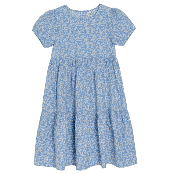 Bavlněné šaty s krátkým rukávem- světle modré                    