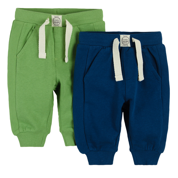 Sportovní kalhoty 2 ks- modrá, zelená                    