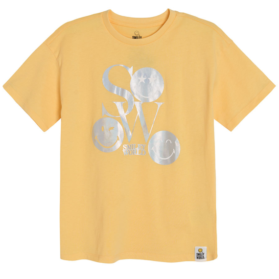 Tričko s krátkým rukávem Smiley World- žluté                    