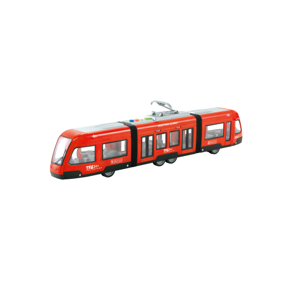 Tramvaj na setrvačník 1:16 červená                    