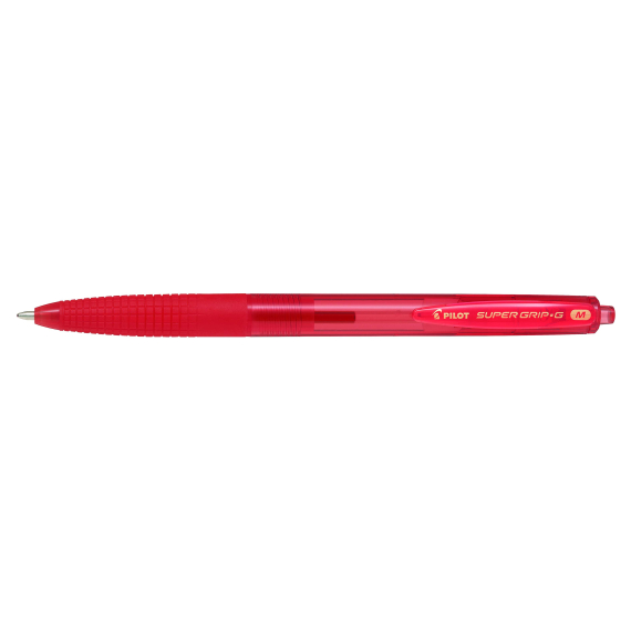 PILOT SuperGrip-G M, kuličkové pero, stiskací červená                    