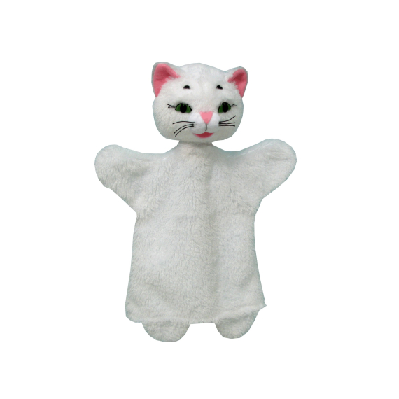 Kočička bílá 26 cm maňásek                    