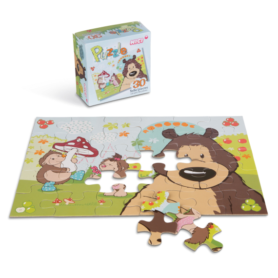 Puzzle Medvěd Grizzly &amp; Ježek 30 dílků                    