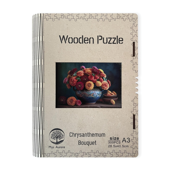 Wooden puzzle Chrysanthemum Bouquet A3                    