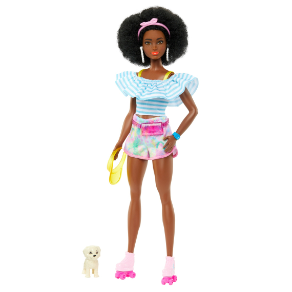 Barbie deluxe módní panenka - trendy bruslařka                    