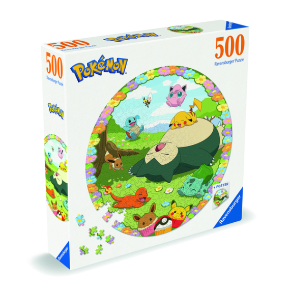 Kruhové puzzle: Roztomilí Pokémoni 500 dílků                     