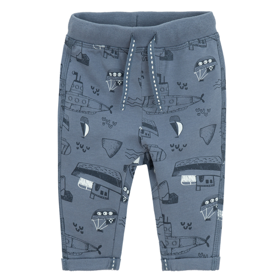 Teplákové kalhoty s lodičkami -modré                    
