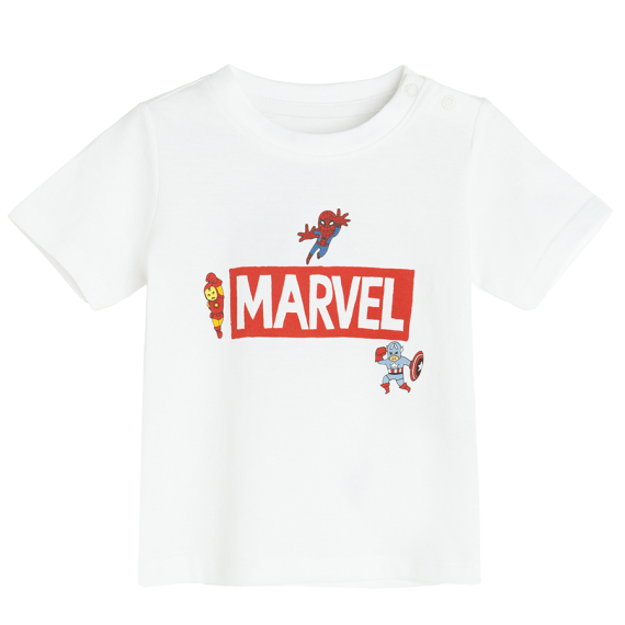 Tričko s krátkým rukávem Marvel- bílé                    