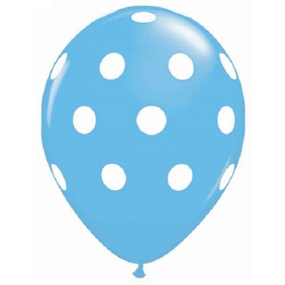 Balónky latexové puntík baby blue 6 ks                    