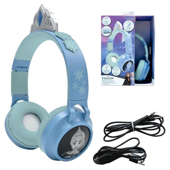 Lexibook 3D bezdrátová sluchátka Frozen se světelnými efekty a limitem hlasitosti                    