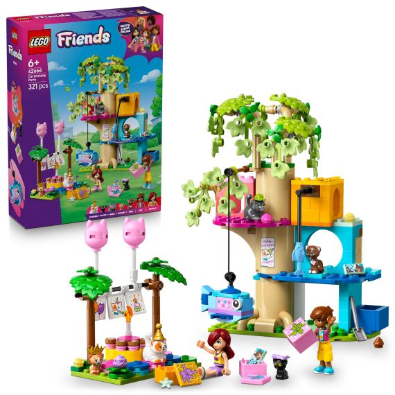 LEGO® Friends Kočičí narozeninová oslava a dům na stromě                    