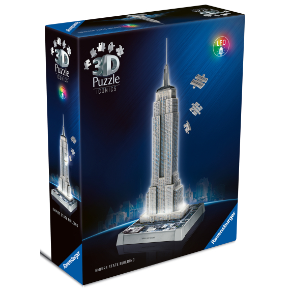 Puzzle 3D Iconics: Empire State Building Noční edice                    