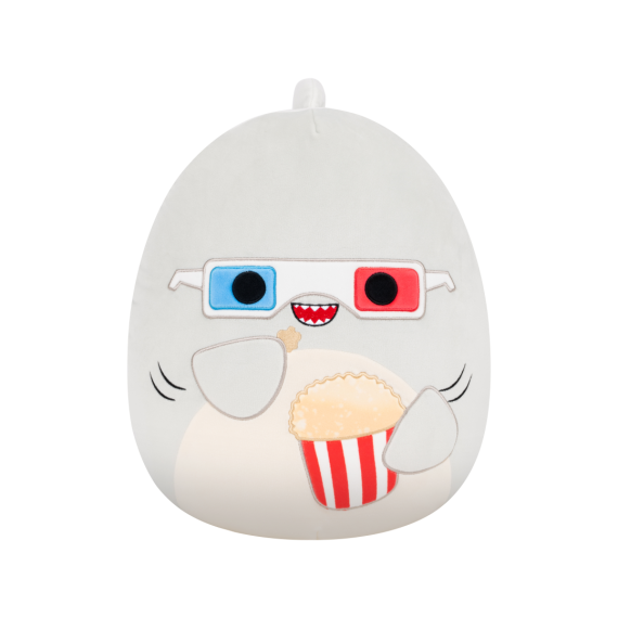 Plyšový mazlíček Squishmallows Šedý žralok s popcornem - Gordon, 35 cm                    