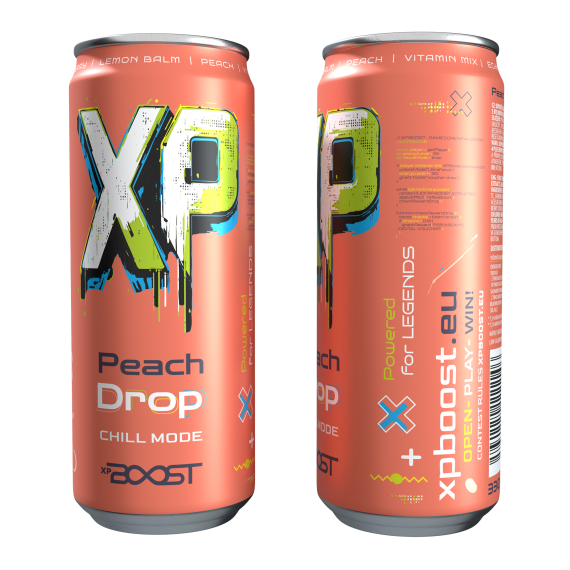 XP BOOST drink - dětský bylinný nápoj Peach drop 330ml                    