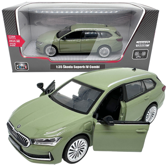 Škoda Superb IV Combi zelené 1:35                    
