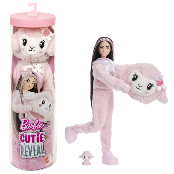 Barbie cutie reveal Barbie a starostliví medvídci sladké mašle - růžové jehně                    