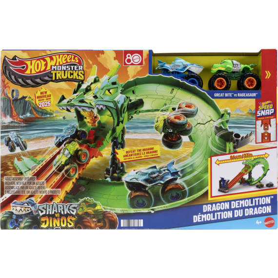 Hot Wheels monster trucks dráha dračí zkáza                    