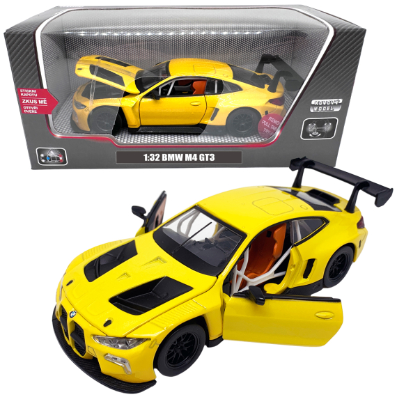 Kovový model - 1:32 BMW M4 GT3 žluté                    