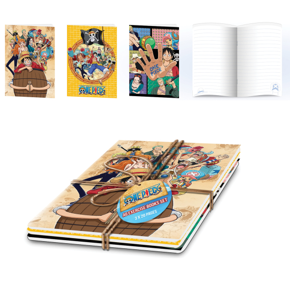 One Piece set sešitů A5, 3 ks                    