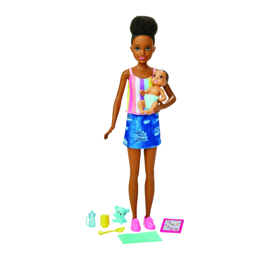 Barbie chůva s tílkem a miminko/ doplňky                    