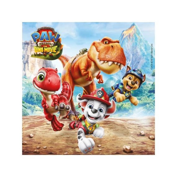 Ubrousky papírové 2vrstvé Tlapková patrola 3 Dino Movie 33 × 33 cm 20 ks                    