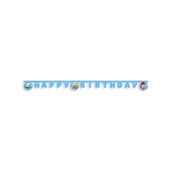 Banner papírový Happy Birthday Šmoulové                    