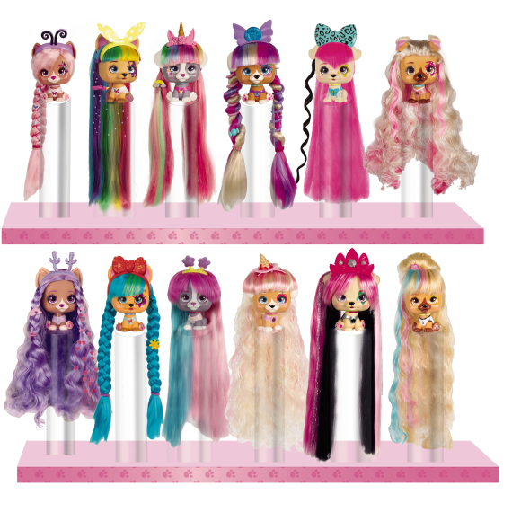 VIP Pets pejsek s doplňky, extra dlouhé vlasy