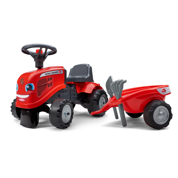 Odstrkovadlo traktor Massey Ferguson červené s volantem a va                    