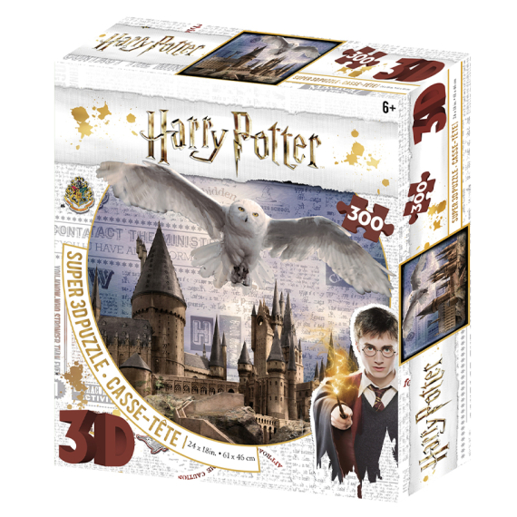 Puzzle 3D 300 dílků Harry Potter - Bradavice a Hedwig                    
