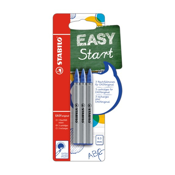 Náhradní náplň - STABILO EASYoriginal Refill - fine - 3 ks balení - modrý zmizíkovatelný inkoust                    