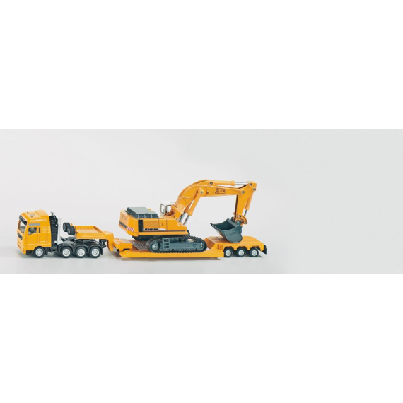 Velký transportér s návěsem a bagrem, měřítko 1:87                    