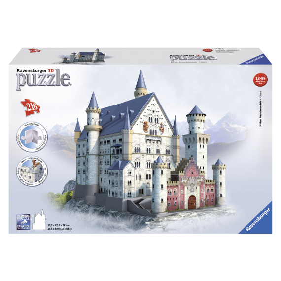 Puzzle 216 dílků Zámek Neuschwanstein                    