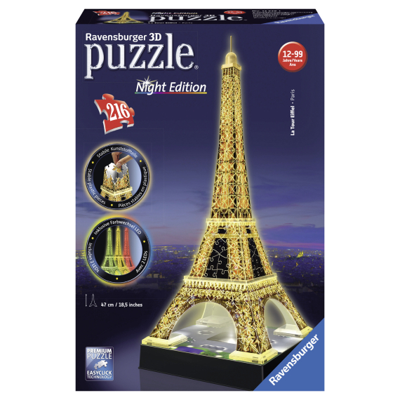 Puzzle 3D Eiffelova věž noční edice 216 dílků                    