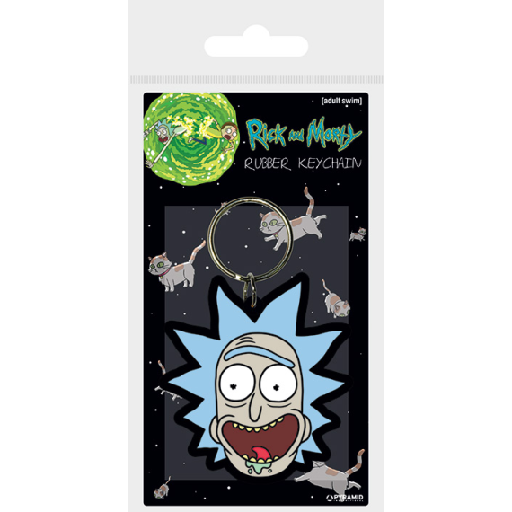E-shop Klíčenka gumová, Rick and Morty - Rick crazy smile