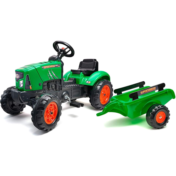 Traktor šlapací SuperCharger zelený s valníkem                    