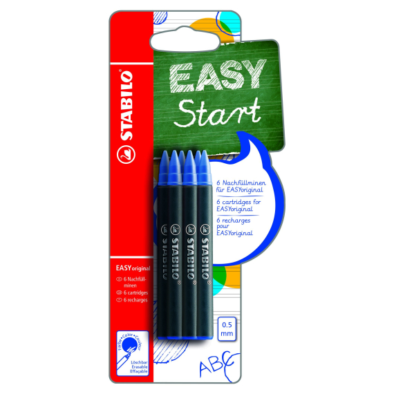 Náhradní náplň - STABILO EASYoriginal Refill - fine - 6 ks balení - modrý zmizíkovatelný inkoust                    