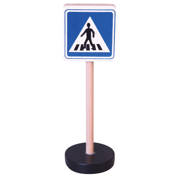 Dopravní značka dřevěná - pozor chodci                    