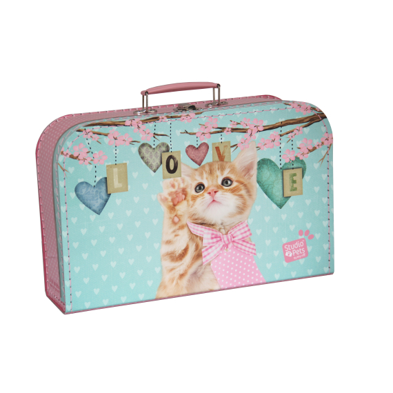 Kufřík Kočička Ginger růžovo/zelený 35 cm                    