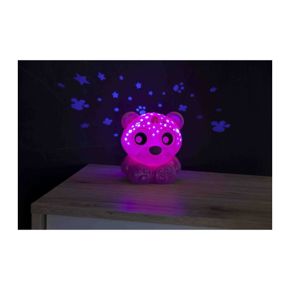  Usínací lampička medvídek s projektorem - růžový                    