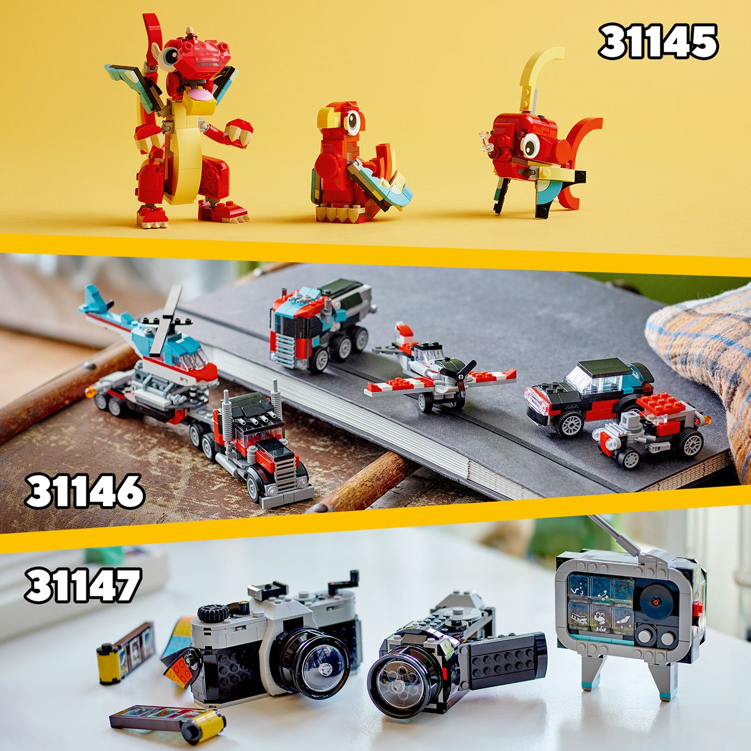 Objevte další stavebnice LEGO® Creator 3 v 1