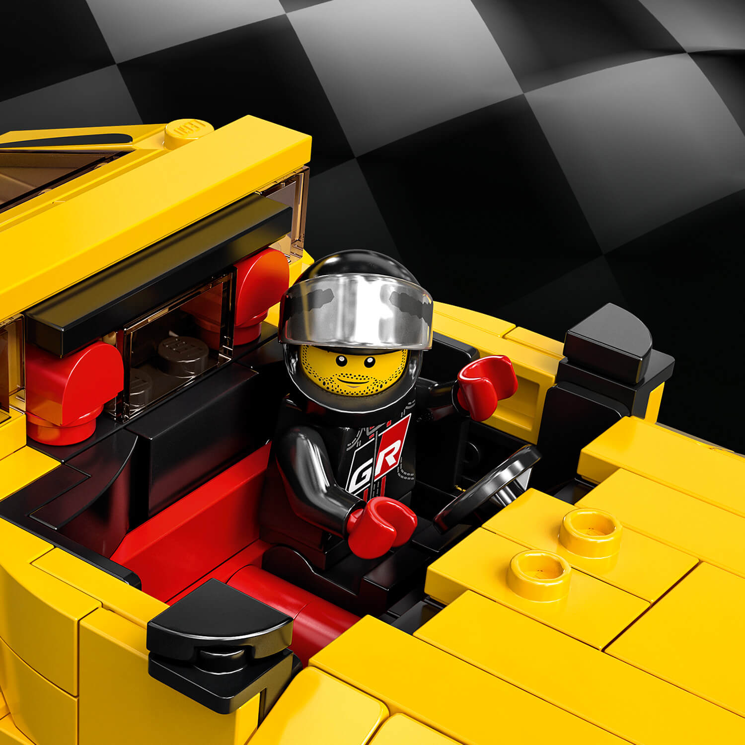 Minifigurka závodního jezdce