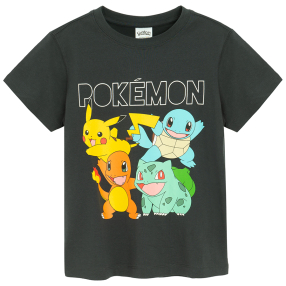 Tričko s krátkým rukávem Pokémoni -antracitové