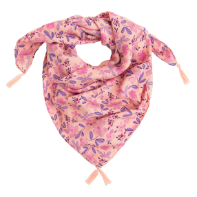 Šátek s květinovým vzorem -růžový