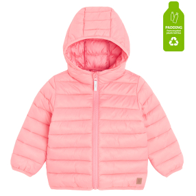 Přechodová bunda s kapucí -růžová