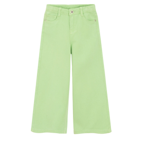 Džínové kalhoty wide leg -zelené